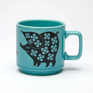 Magpie x Hornsea Teal Piggie Family Mug