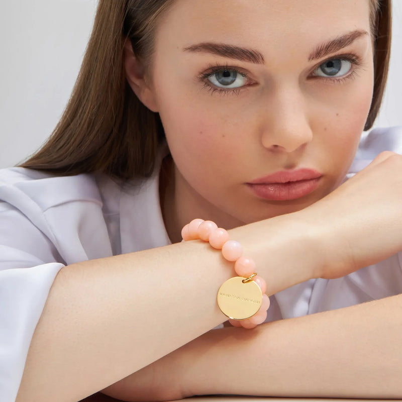 Mini Flex Bead Bracelet in Peach