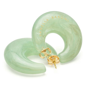 Moon Earrings in Jade