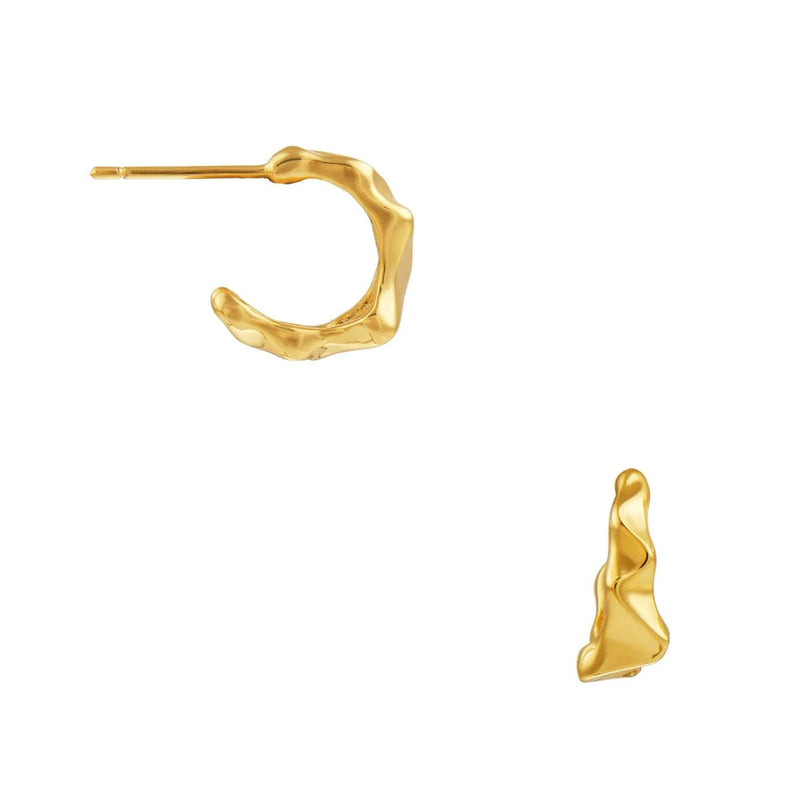 Orelia Geo Angled Huggie Hoop Earrings