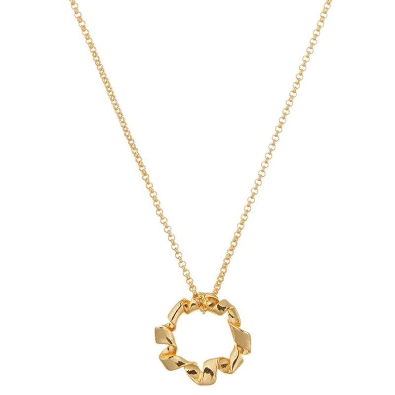 Orelia Ribbon Twist Open Circle Necklace