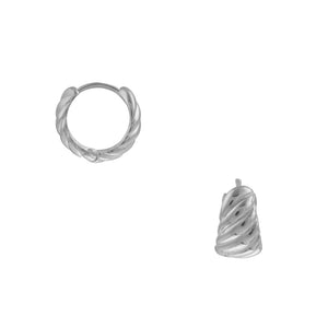 Orelia Twist Chubby Huggie Hoop Earrings