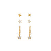 Orelia Crystal Star 3 Pack Earrings