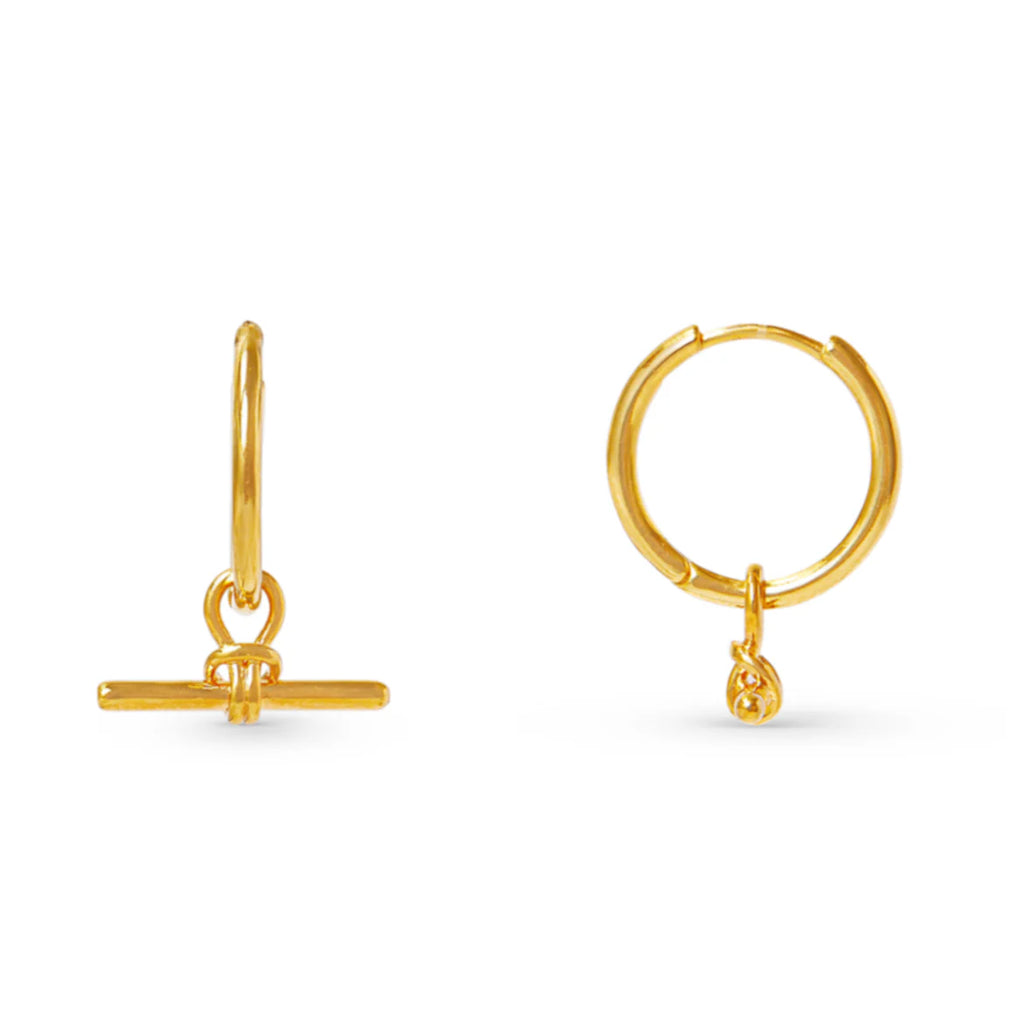 Orelia T-Bar Knot Hoop Earrings