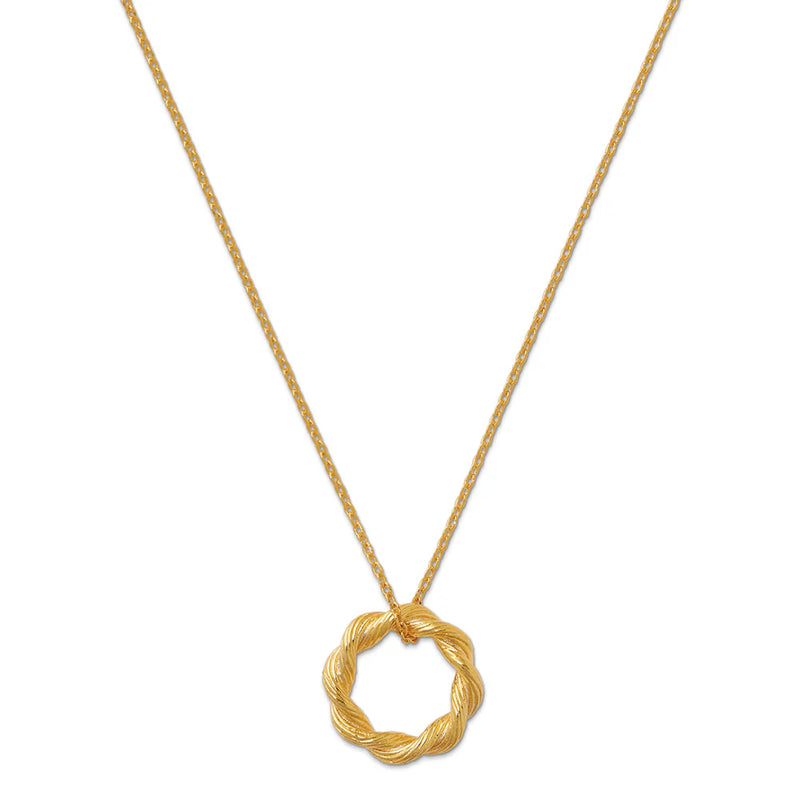 Orelia Twist Textured Open Circle Necklace