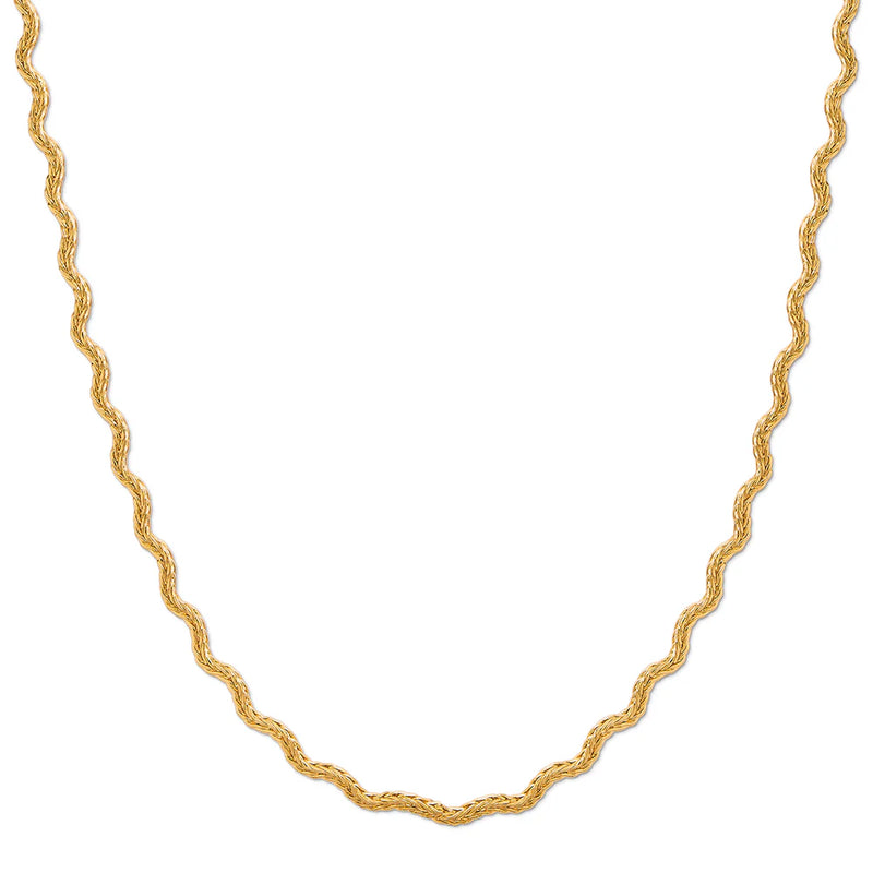 Orelia Textured Wave Chain Necklace