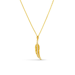 Orelia Pave Leaf Charm Necklace