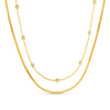 Orelia Stationed Crystal & Snake 2-Row Necklace