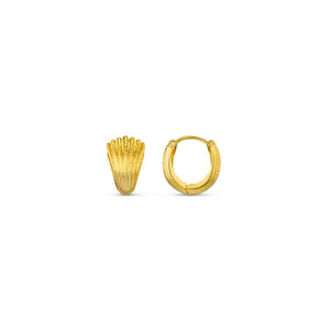 Orelia Textured Fan Small Hoops.