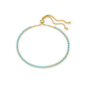 Orelia Fine Turquoise Tennis Slider Bracelet