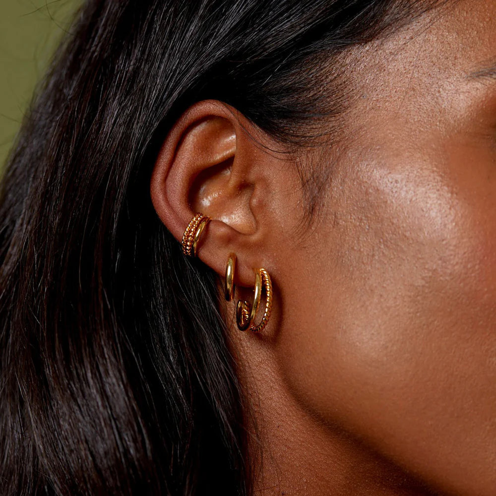 Orelia Double Illusion Mid-Sized Hoop Earrings
