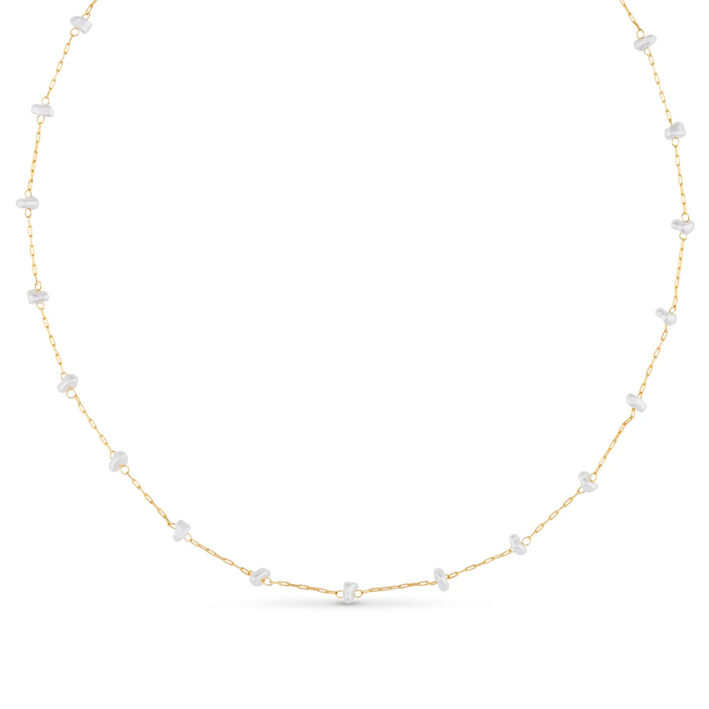 Orelia Pearl Stationed Chain Necklace