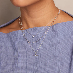 Orelia Dainty T-Bar Knot Necklace