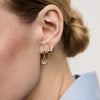 Orelia Metal Leaf Huggie Hoop Earrings