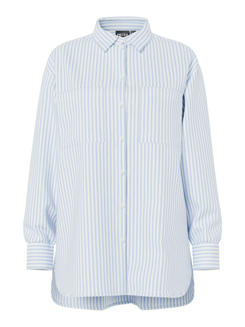 Pieces Melia Long Sleeve Oversized Striped Shirt
