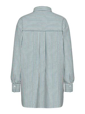 Pieces Melia Long Sleeve Oversized Striped Shirt