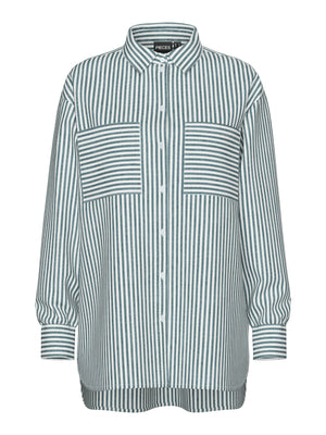 Pieces Melia Long Sleeve Oversized Striped Shirt