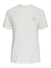 Pieces Ria Tee With Embroidered Heart