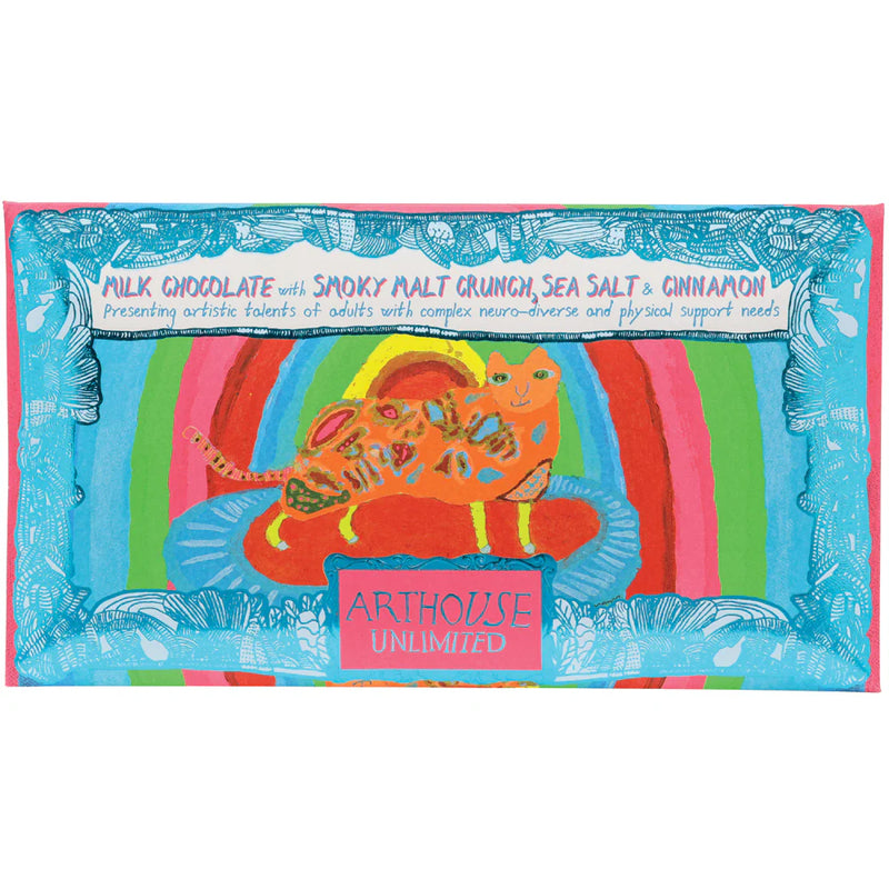 Arthouse Milk Chocolate  Smoky Malt Crunch Sea Salt & Cinnamon.