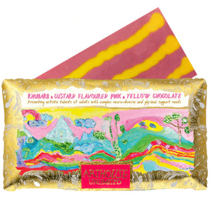 Arthouse Unlimited Rhubarb & Custard Flavoured Pink & Yellow Chocolate