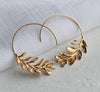 Silk Purse, Sow's Ear Botanical Leaf Hoop Earrings