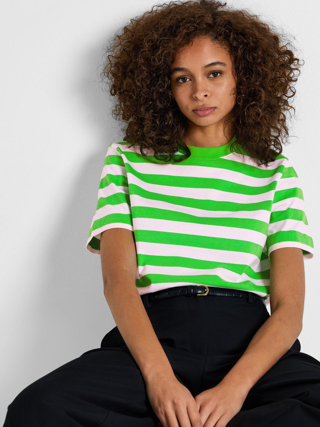 Selected Femme Essential Striped Boxy Tee