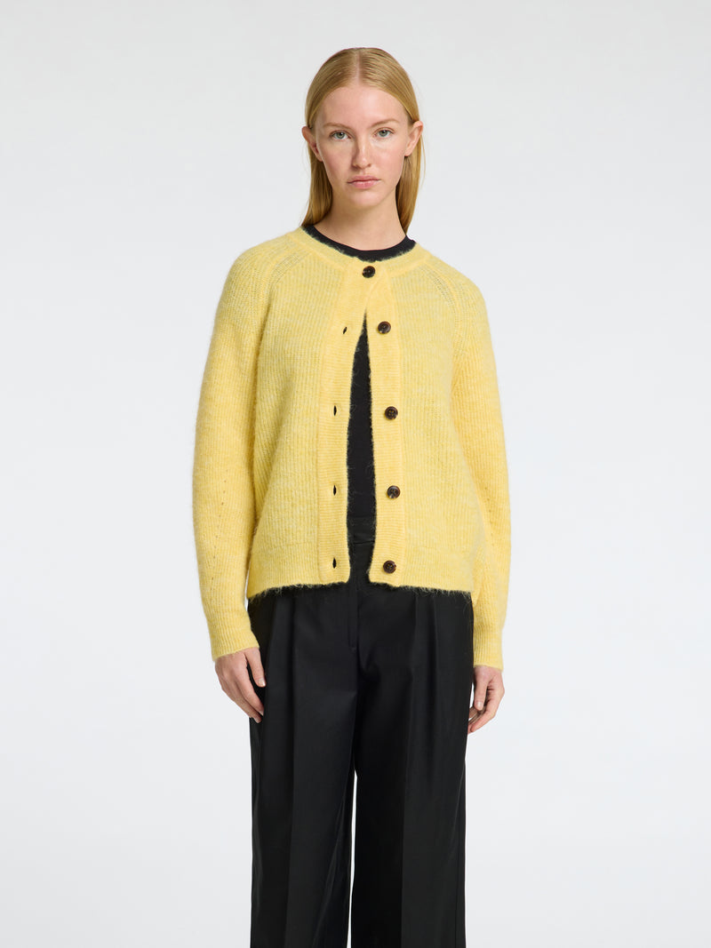 Selected Femme Lulu Knit Cardigan in Yellow