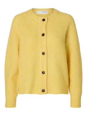 Selected Femme Lulu Knit Cardigan in Yellow