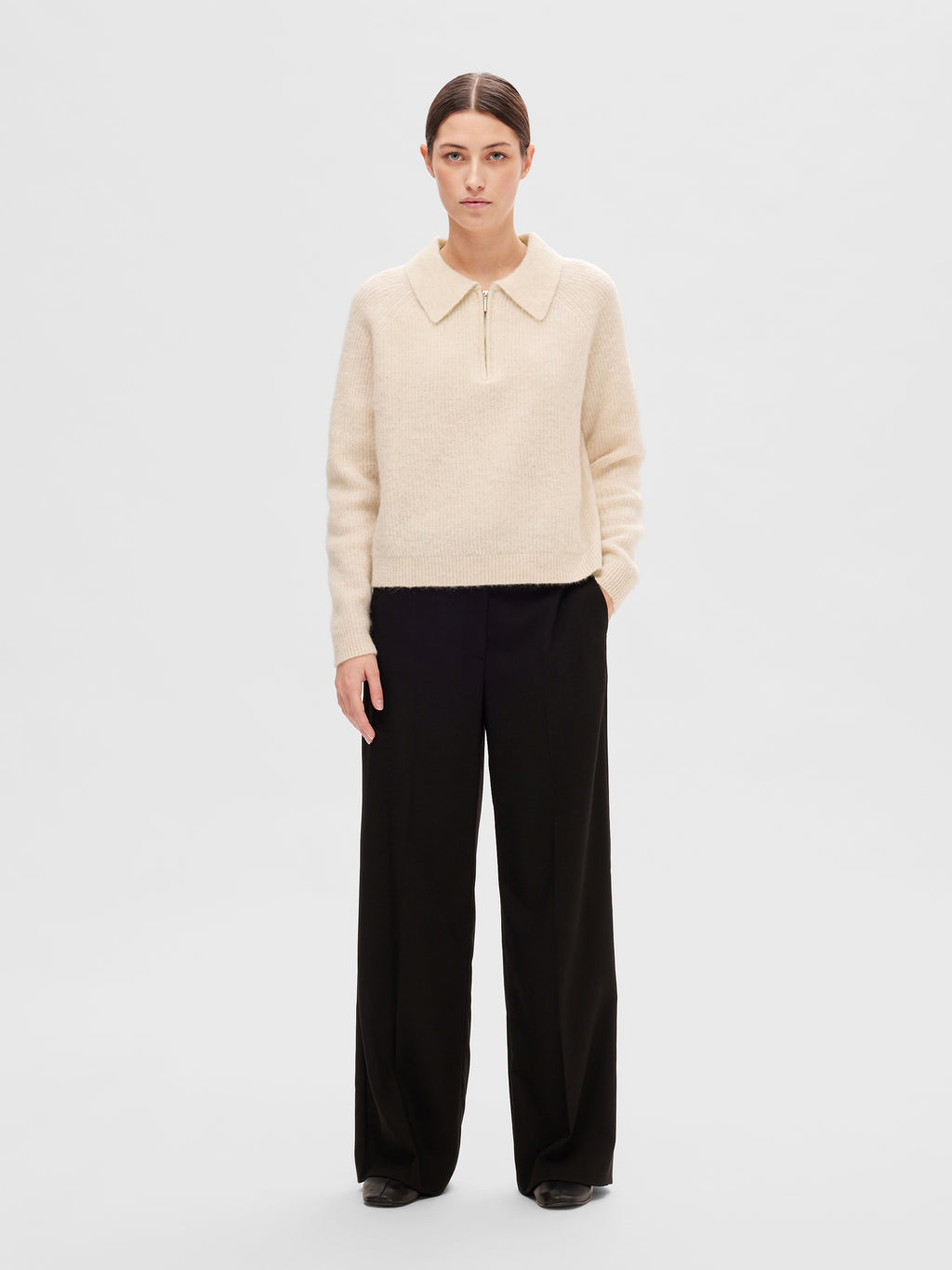Selected Femme Sia-Mynte Half Zip Knit