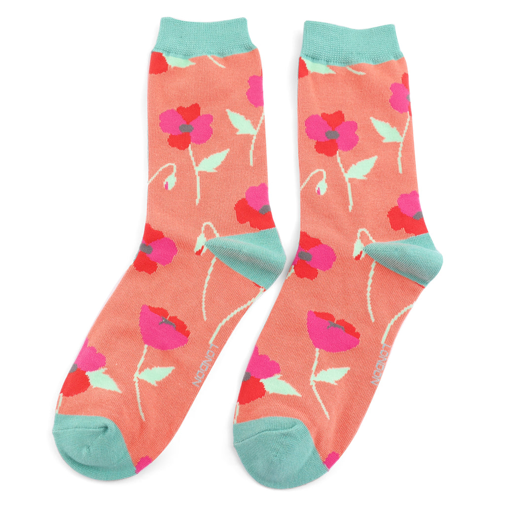 Miss Sparrow Poppy Bamboo Socks