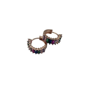Sixton London Rainbow Huggie Earrings