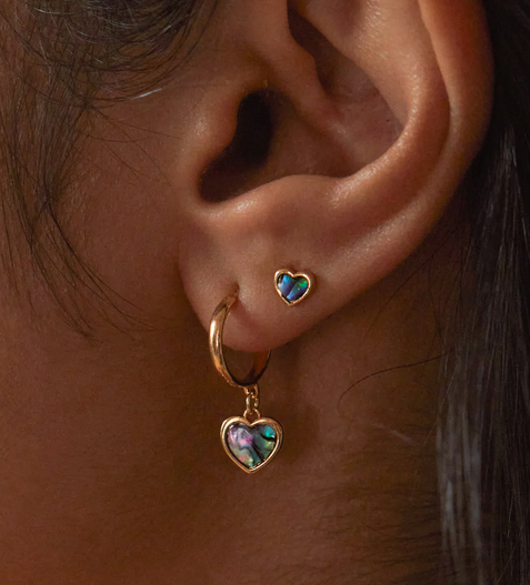 Estella Bartlett abalone heart drop earrings