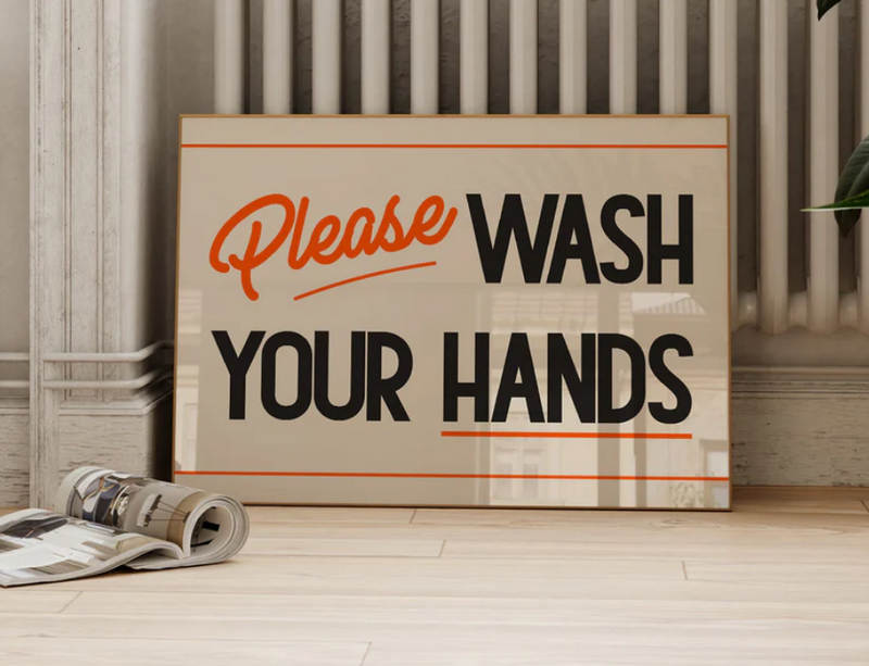 Lune Club A4 Please Wash your Hands Print