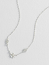 Estella Bartlett Triple Flower White Enamel Necklace