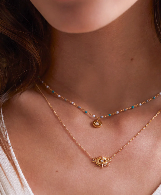 Estella Bartlett Evil Eye Star Burst Necklace