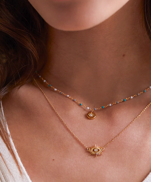 Estella Bartlett Evil Eye Star Burst Necklace