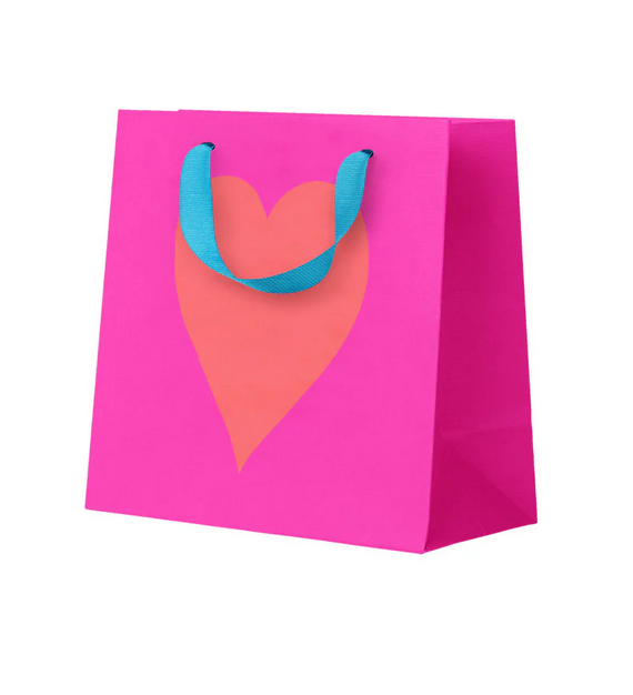 Neon Heart Mini Gift Bag
