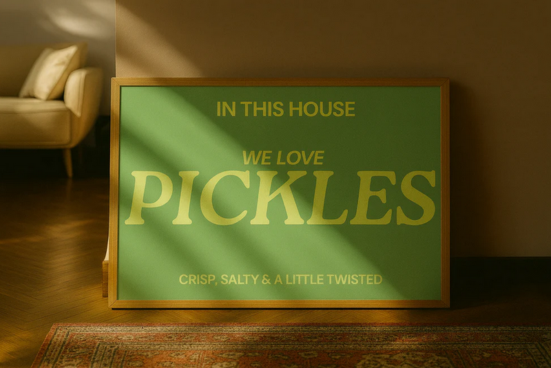 Blue Iris We Love Pickles A4 Print