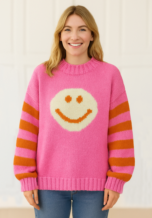 Smiley Face Hand Knitted Jumper