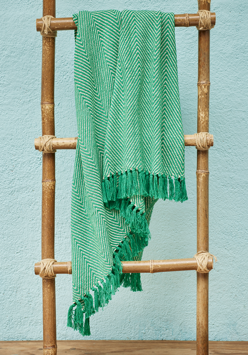 Wide Chevron Recycled Cotton Throw