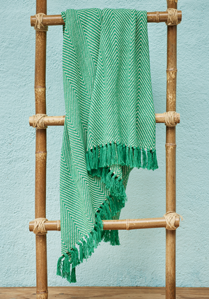 Wide Chevron Recycled Cotton Throw