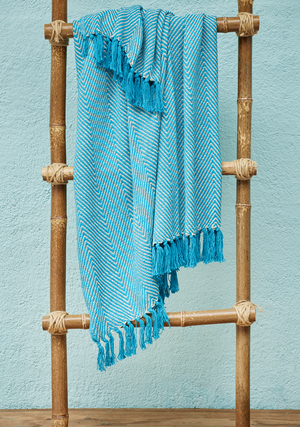 Wide Chevron Recycled Cotton Throw
