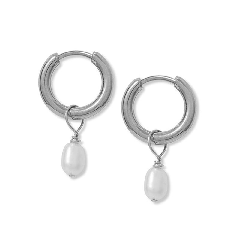 Weathered Penny Tiny Pearl Hoops