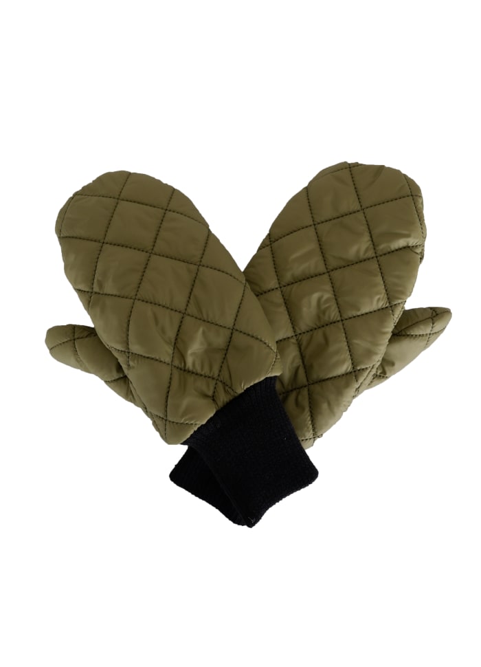 Black Colour Tommy Quilted Mittens