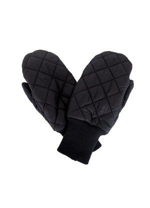 Black Colour Tommy Quilted Mittens
