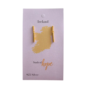 Vurchoo Minimalist Gold Bar Stud - Ireland