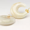 Moon Earrings in Pearl Marble