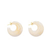 Moon Earrings in Pearl Marble