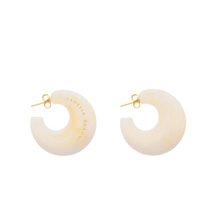 Moon Earrings in Pearl Marble