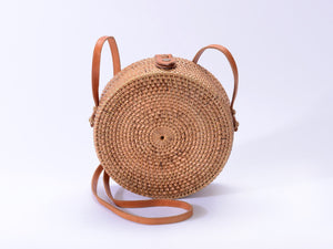 Bali Rattan Shoulder Bag Round